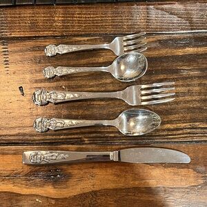 Vintage Oneida Stainless Steel Strawberry Shortcake Child’s Silverware Set